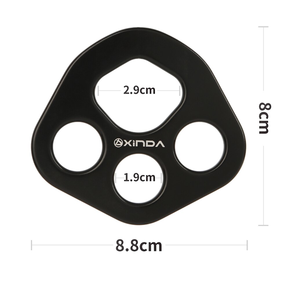 Xinda 30kN Outdoor rigging Multi Anchor Split Divide Rope 4-Hole Force Plate Load-Bearing Rope Rock Mountain Climbing Equipment