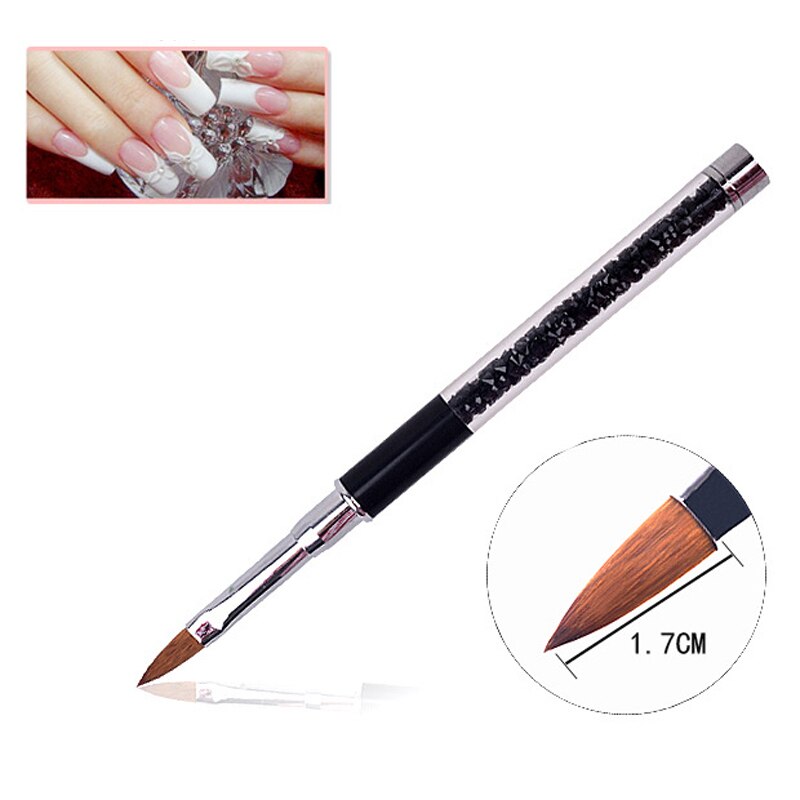 Trazador de líneas de pintura en Gel UV, 1 unidad, cepillo de pluma para uñas, removedor de cutículas de cuarzo, mango de cuentas de 10 colores, herramienta de pincel para manicura artística