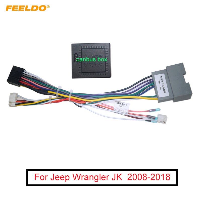 FEELDO Car 16pin Android Wiring Harness With Canbus For Jeep Wrangler JK ) Aftermarket Stereo Installation