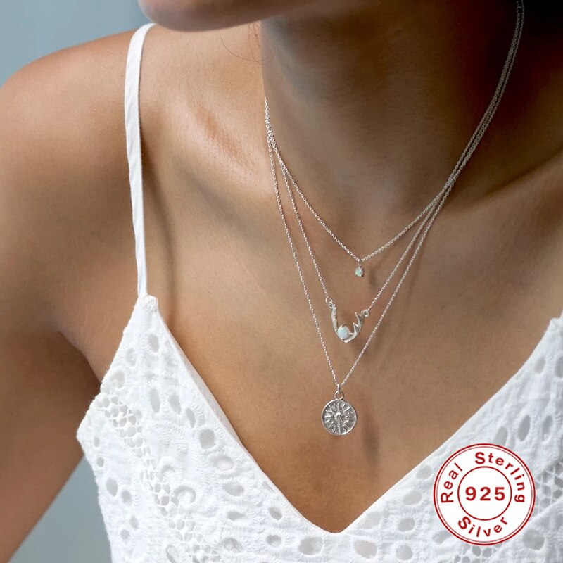 ROXI Vintage Sun Necklaces for Women Banquet Party Jewellery Sterling Silver 925 Sunflower Gold Necklace Collare Chain Naszyjnik