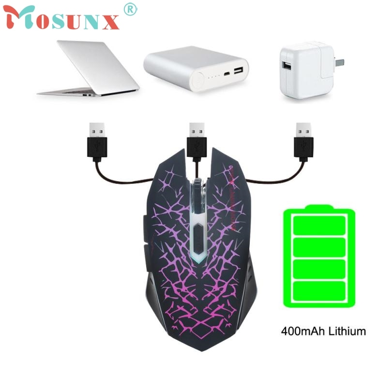 Mouse Raton Wireless Silent LED Rechargeable Backlit USB Gaming Mouse For PC Laptop Computer Mouse Raton Inalambrico 18Aug3