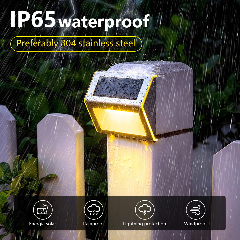 1/4/8Pcs Solar Step Lamp Path Waterproof Solar LED Light Fence Lights Outdoor Garden Lights Pathway Wall Lamp Railing Decoration