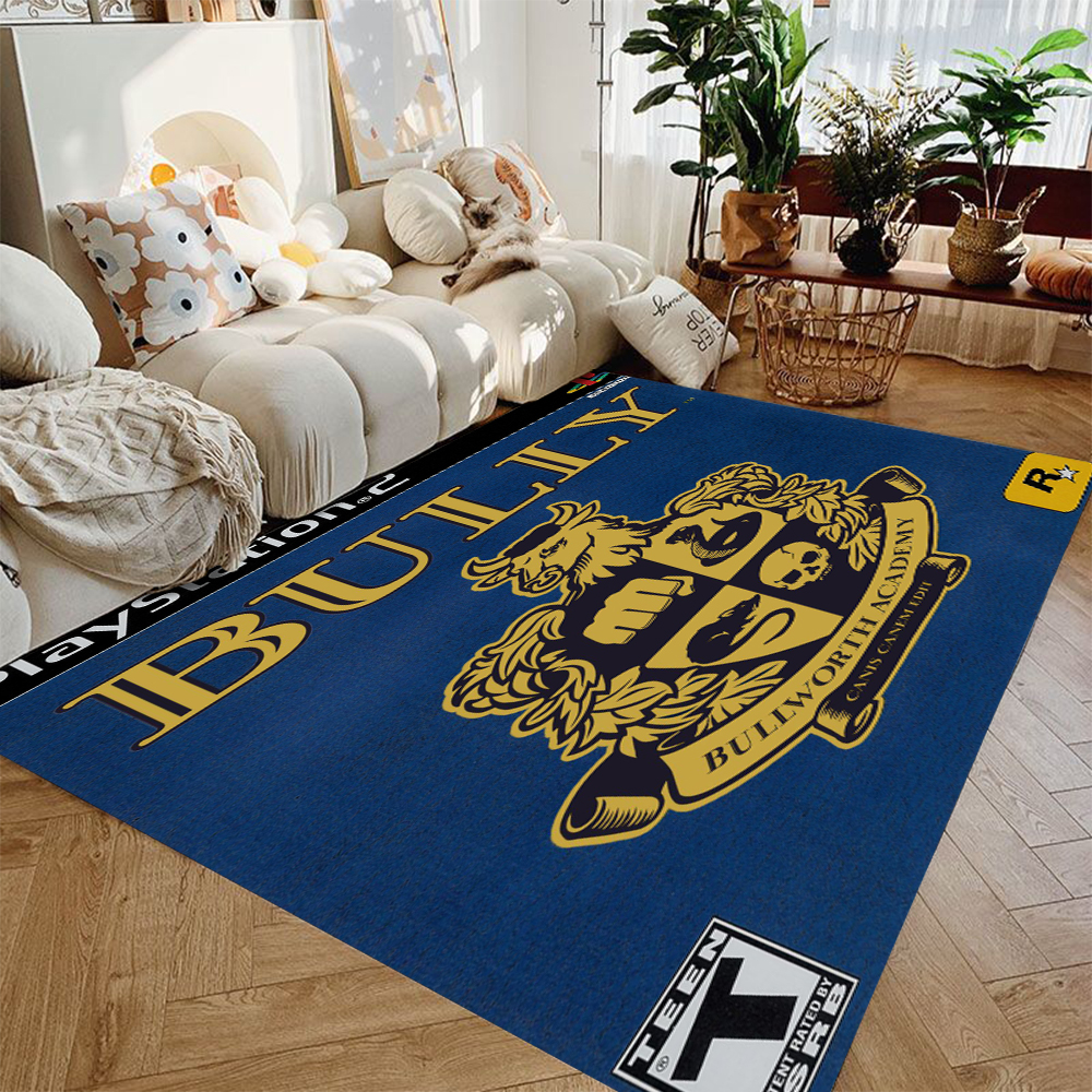 Clássico emocionante jogo tapete G-GTA gamer tapete para casa sala de estar quarto tapete anti-skid área jogos decoração do quarto tapete: 91X152CM / Azul