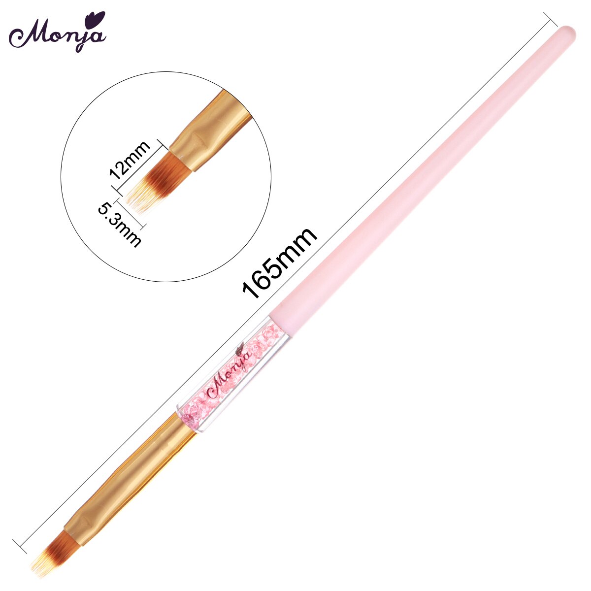 Monja 8 Stijlen Nail Art Franse Strepen Lijnen Lijn Borstel Extension Builder Acryl Uv Gel Tekening Carving Pen Manicure Tool