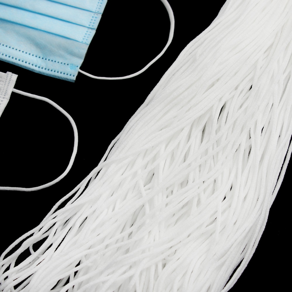 100Meters 3mm Round Making Mask Elastic Band Mask Rope Rubber Band String Mask Ear Cord Elastic Band DIY Crafts Accessories