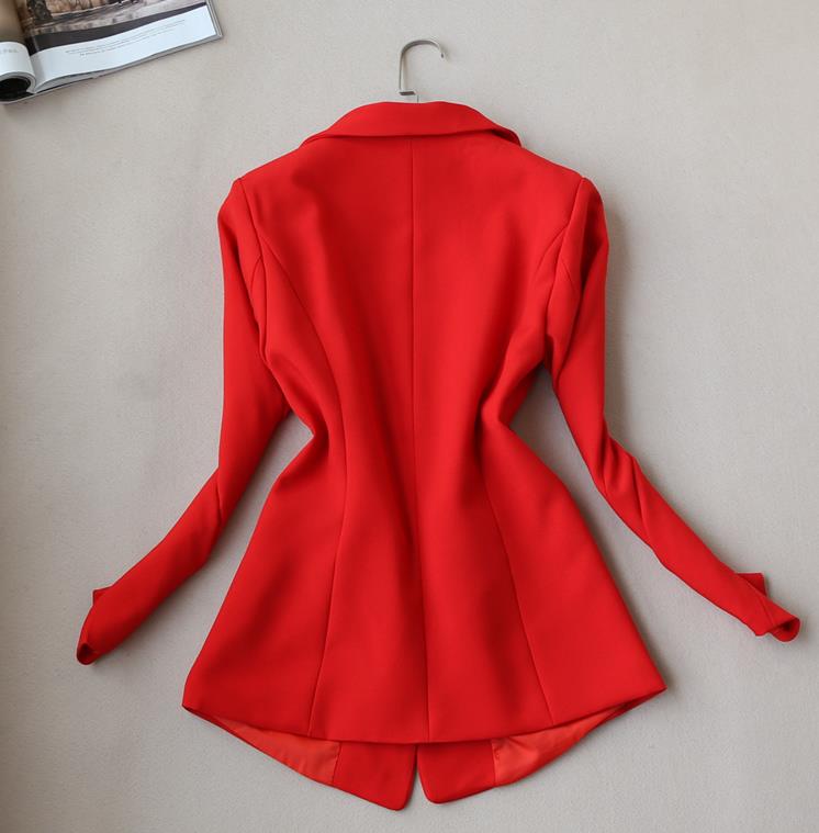 Autumn Business Uniform Women Red Pant Suits Two Piece Set Slim Double Buckle Jacket Office Work Pants Set Mujer
