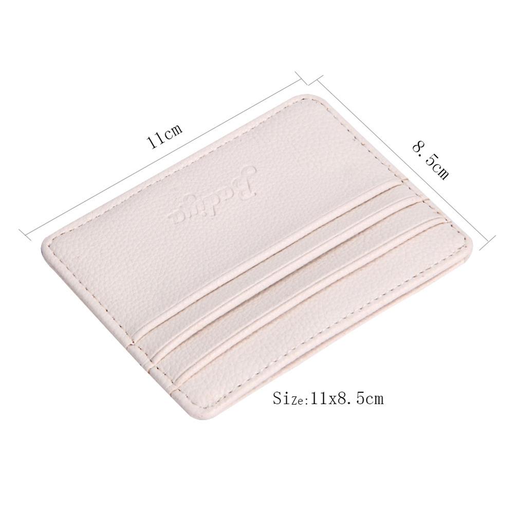 Credit Holder Card Vintage Retro Texture Mini ID Holders Business Credit Card Holder Leather Slim Bank Case Purse Wallet: Beige