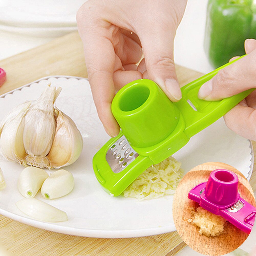 PP+Stainless Steel Garlic Crusher Vegetable Ginger Juicer Waring Blender Hand Held Mashed Potato Ginger Grinder Baby Food Tool