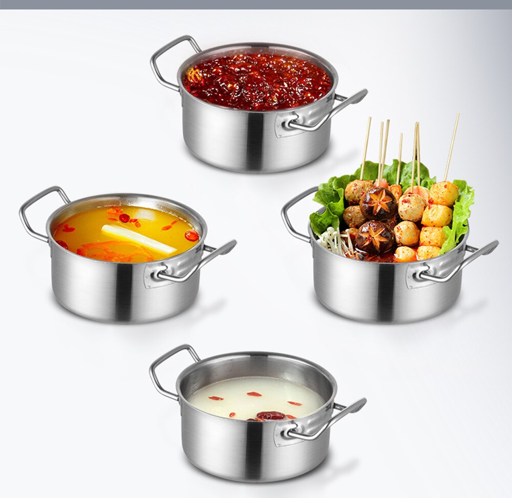 16/18cm Pot Soup Stock Pots Stainless Steel Cookware Induction Little Sheep Pot Ruled Compatible