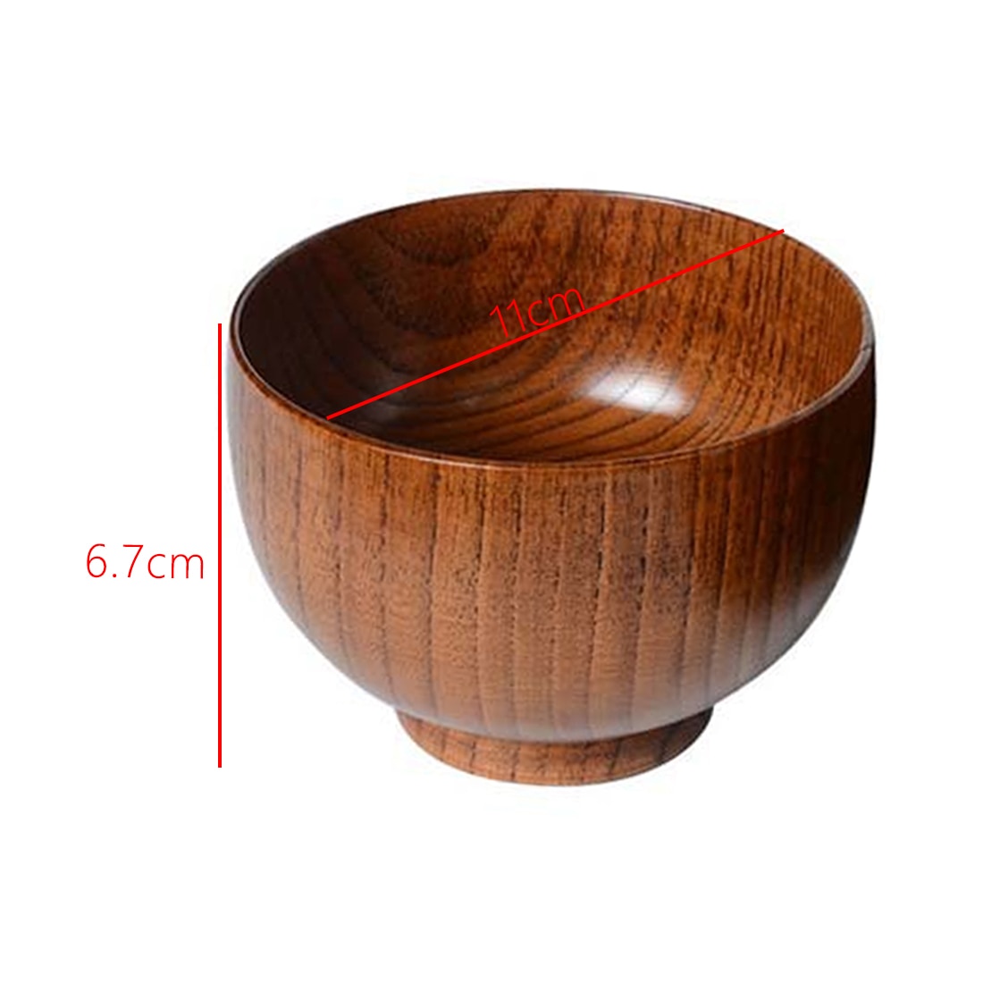 Duurzaam Japanse Stijl Houten Kom Soep/Salade Rijst Noedels Bowls Natuurlijke Hout Eten Kom Voor Kinderen Servies