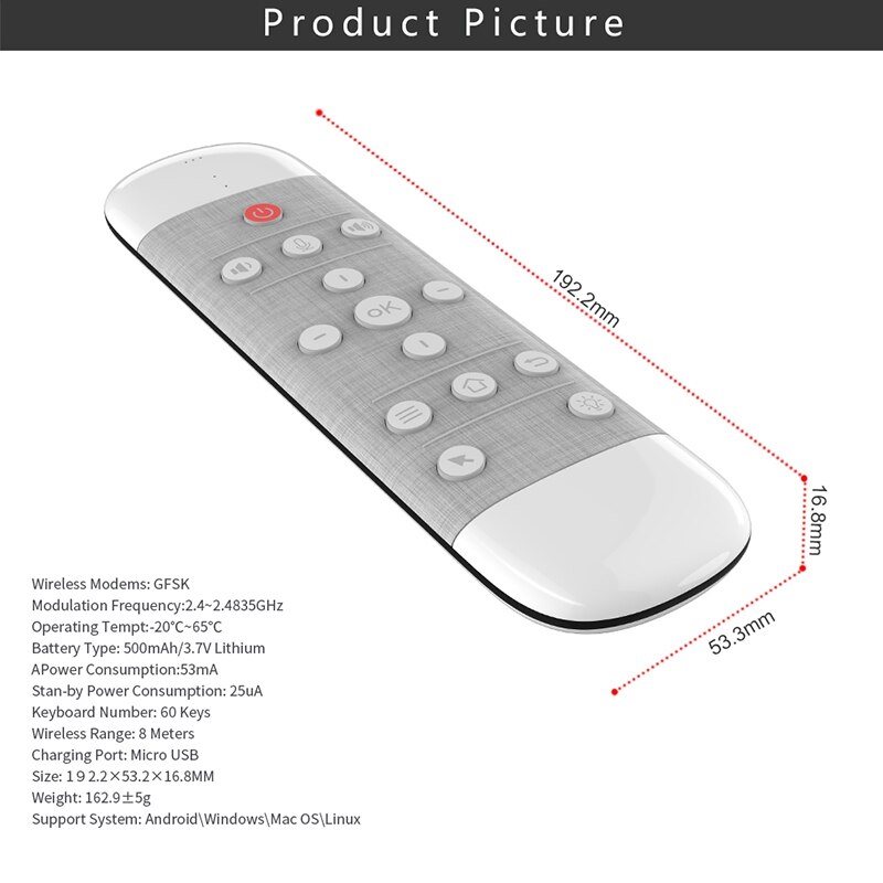 Q40 Air Flying Squirrel, 2.4G Wireless Mini Keyboard, IR Learning Remote Control with Voice Control Function, TV Box