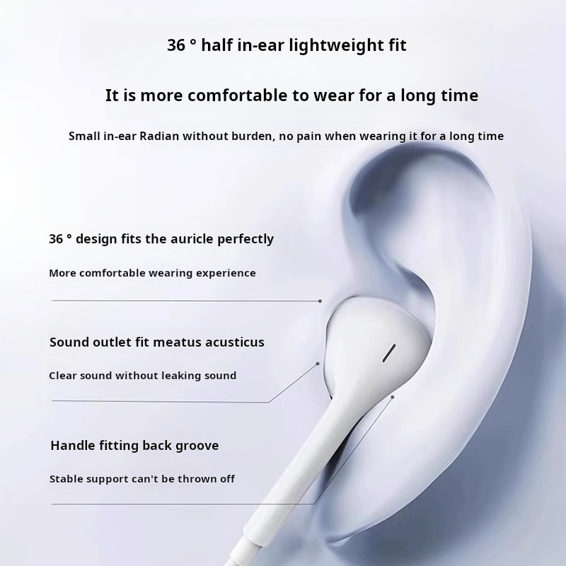 In-ear-øretelefoner for apple iphone 16 15 14 13 12 11 stereolyd kablede ørepropper bluetooth-kompatible hodetelefoner 3.5mm for alle telefoner