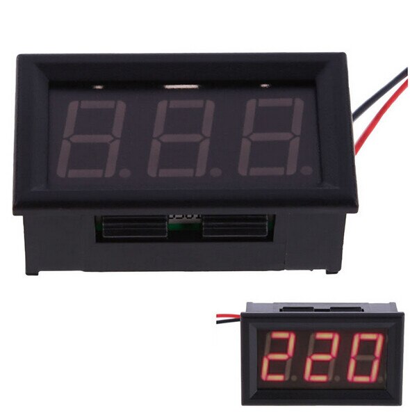 AC 70-500V 0.56 "doprowadziło woltomierz cyfrowy miernik napięcia wolt instrument narzędzie 2 przewody czerwony zielony niebieski wyświetlacz 110V 220V DIY 0.56 Cal