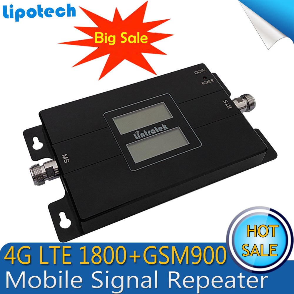 1 Pcs Dual Lcd-schermen GSM 900 4G LTE 1800 Repeater GSM 1800 mhz Mobiele Signaal Booster 65dB Dual band Repetidor Celular Versterker