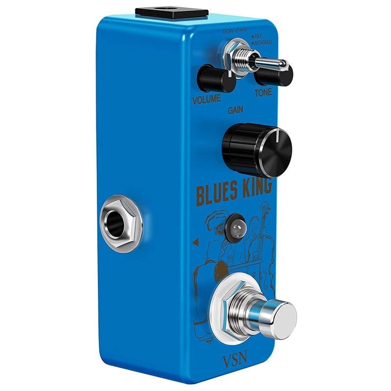 VSN Bluesy Guitar Pedal Blues Style Distortion Effect Pedal Fat &amp; Normal 2 Modes Wide Range Frequency Response