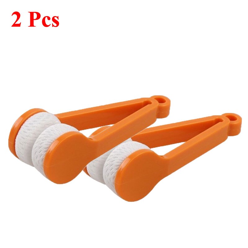 1-4Pcs/Set Portable Multifunctional Glasses Cleaning Rub Eyeglass Sunglasses Spectacles Microfiber Cleaner Clean Brushes: 2 Pcs Yellow