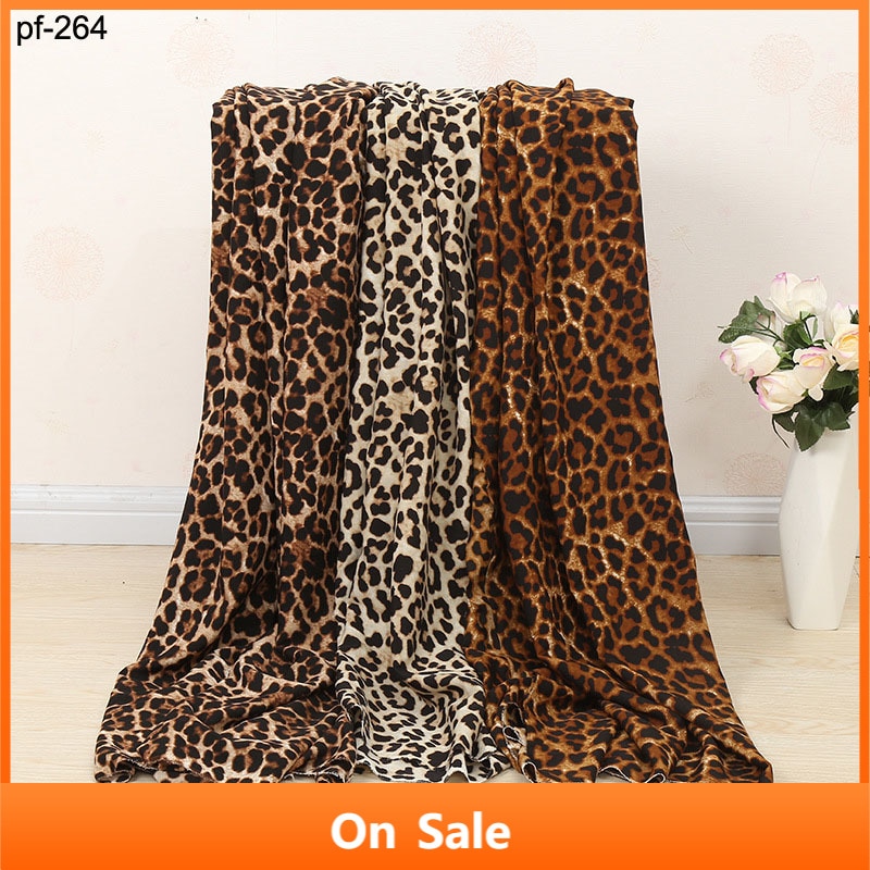 Leopard print klut huayao stoff crepe de chine skjorte polyester chiffon