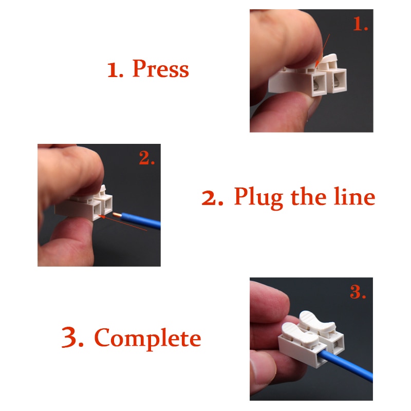 50 Stks/partij Push Type Draad Connector 2P Butt Joint Terminal Blokken Universele Connector Voor Led Lampen