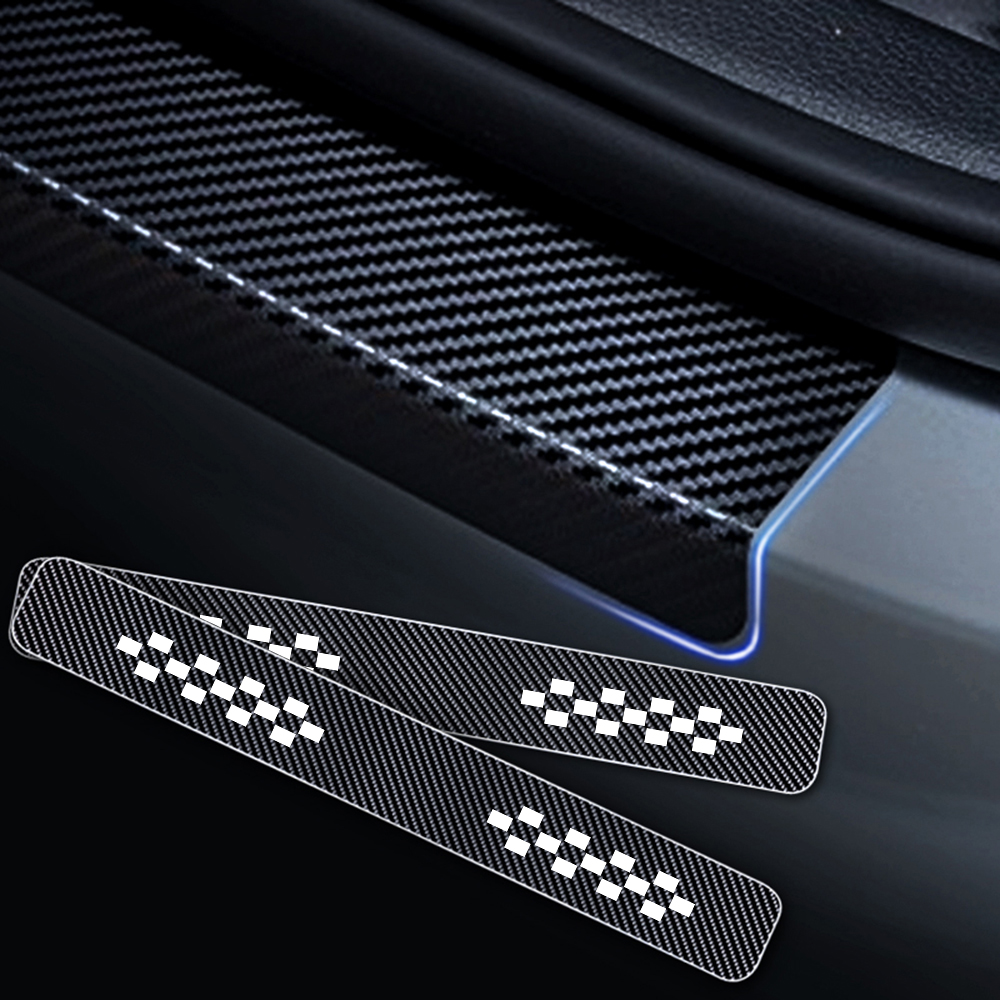 Car Accessories Carbon fiber vinyl Car Door Sill For Chevrolet Mazda Hyundai Nissan Door Sill Protector For Universal Cars Auto