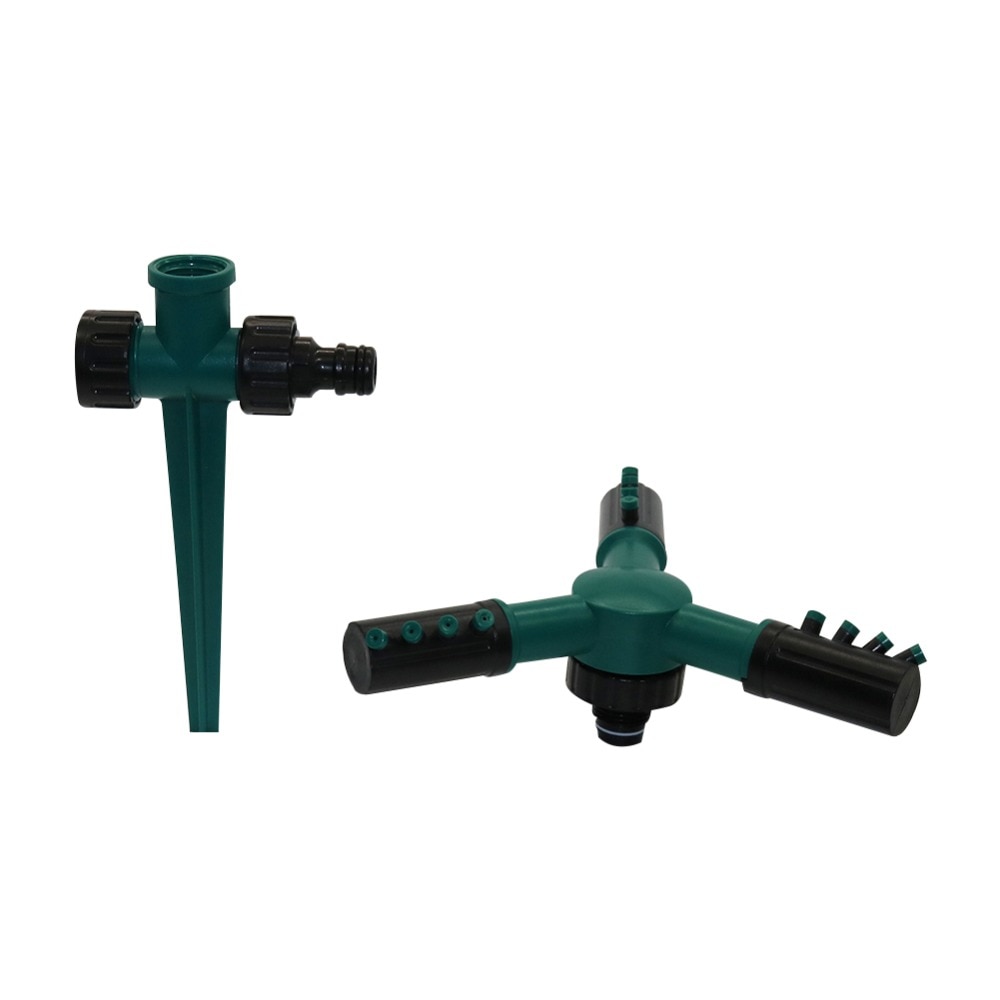 3-head 360 Angles Rotating Sprinkler With Support rod Garden Lawn Automatic Irrigation Watering Systems sprinkler 1 Pc
