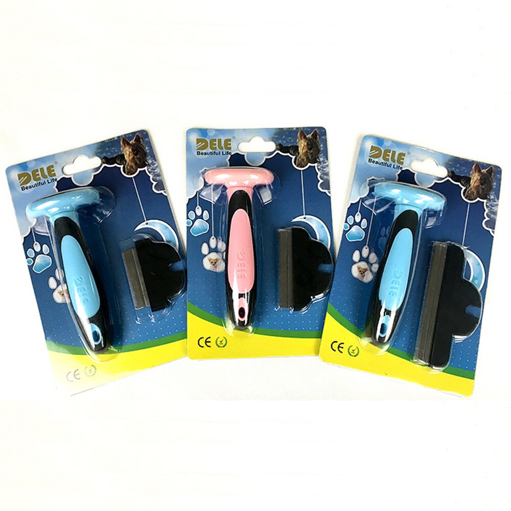 Escova para escovar cães e gatos, removível, pente para remover pelos do gato, curto, médio, cachorro