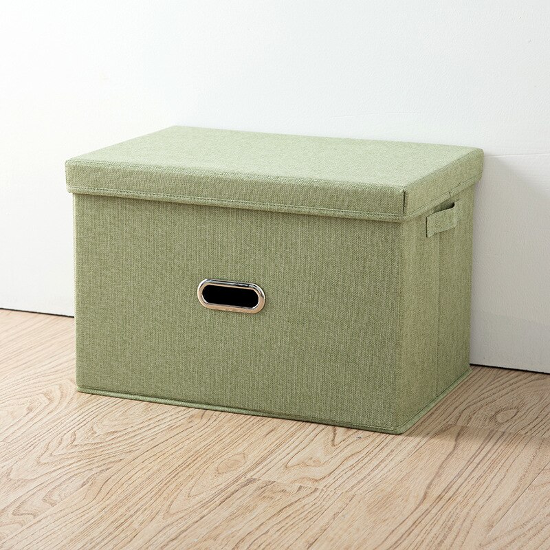1Pc Opslag Dozen Met Deksels Geen Geur Polyester Stof Duidelijk Opbergmanden Containers Bakken Met Dubbele Cover Organizer 2 size: Green L 38L