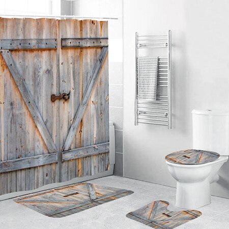 3 pièces/ensemble salle de bain rideau de bain ensembles rideau de douche tortue de mer impression Durable imperméable tapis de couverture de toilette tapis antidérapant