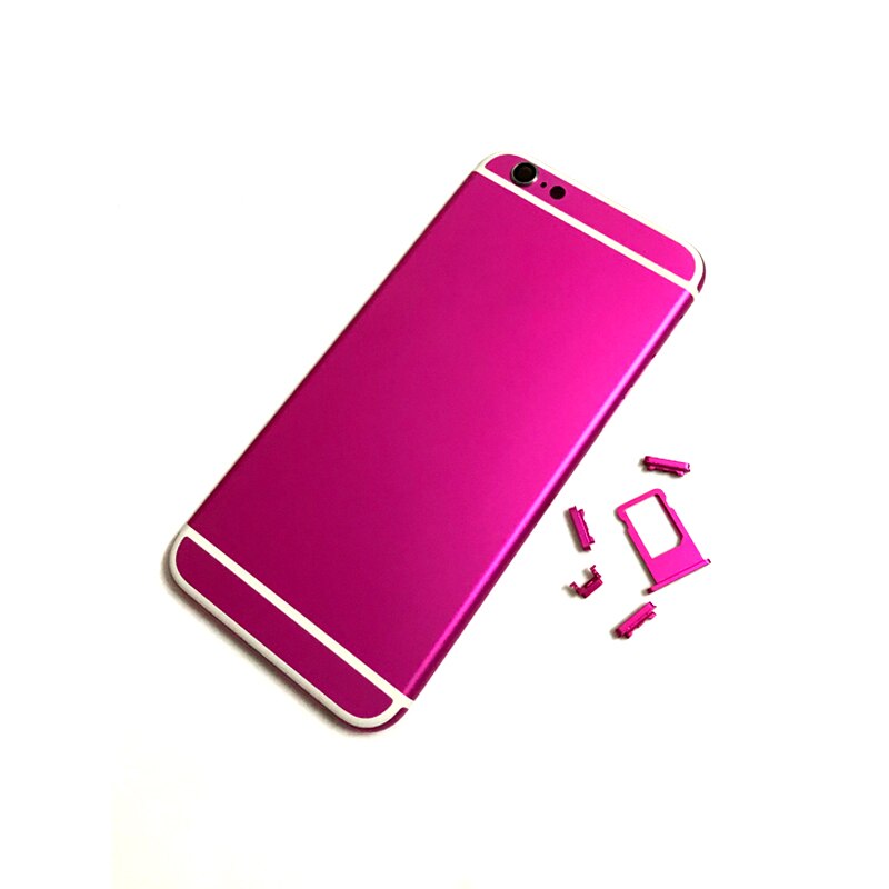 100% testowane gwarancji obudowa dla iphone 6 tylna pokrywa podwozia bliski rama baterii drzwi kolorowe z karty tacy i przyciski: Rose red