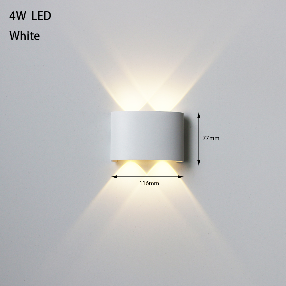 Led udendørs vandtæt væglampe belysning soveværelse stue lys gang korridor udendørs havelampe aluminium led væglampe: Hvid / Kold hvid