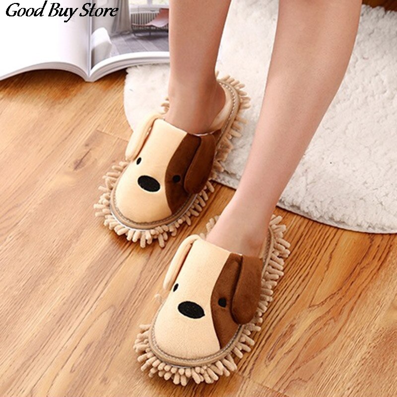 Par de encantadoras Zapatillas de casa para perros, zapatillas Unisex para polvo, mopa, cocina, baño, casa, limpieza de suelo, zapatos para el hogar, bonito limpiador de cachorros cálido