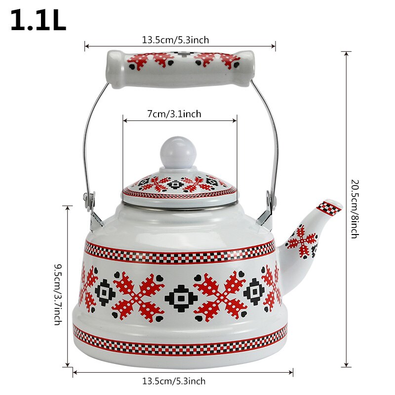 1.1l 1.7l 2.5 l flätmönster emalj vattenkanna kaffe tekanna traditionell kinesisk vattenkokare för hemköket