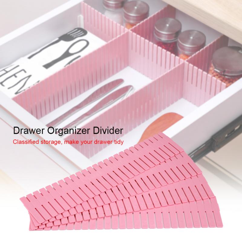 4 Pcs DIY Plastic Drawer Grid Separator Adjustable Drawer Organizer Living Room Drawer Storage Underwear Socks makeup Clapboard
