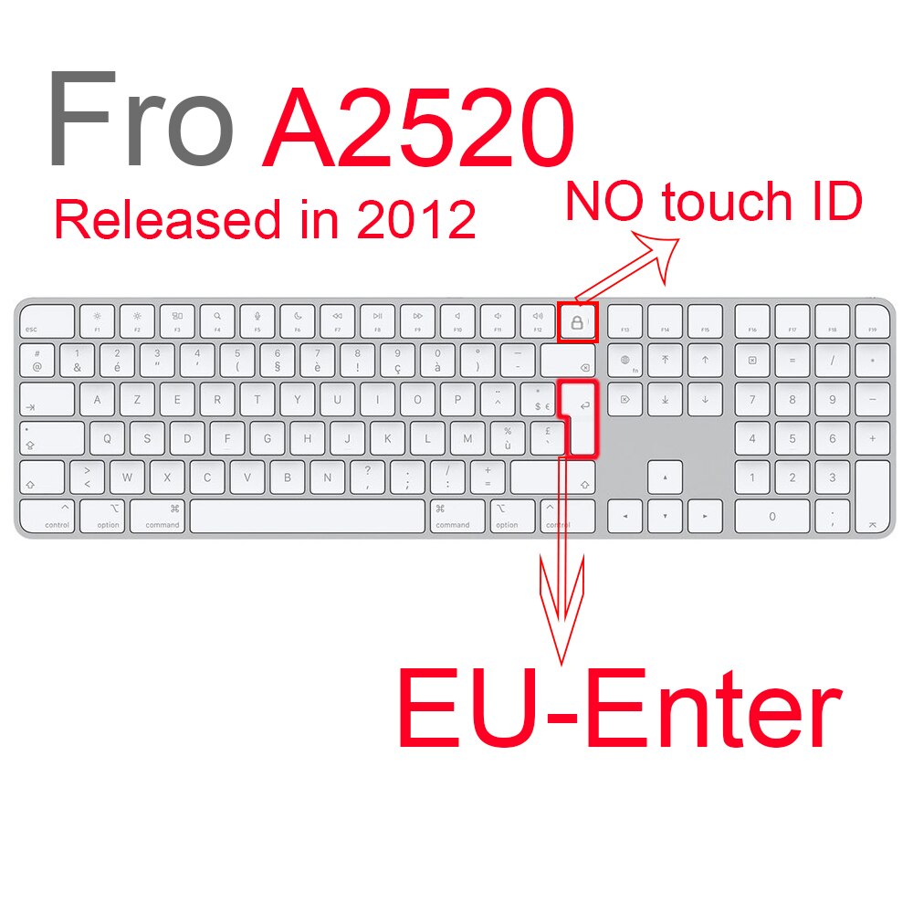 Toetsenbord cover voor imac m1 24inch bedrade apple magic keyboard met touch id a2520a2449 a2450 a1243 a1843 a1644 mb110ll/b