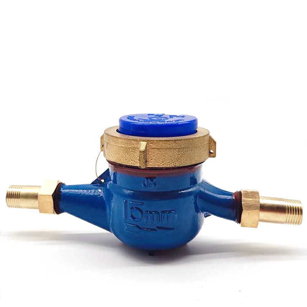 15mm Rotary Wing Tape Waterproof Counter Easy Install Copper Cold Water Meter Garden Unidirectional Digital Display Flow Measure