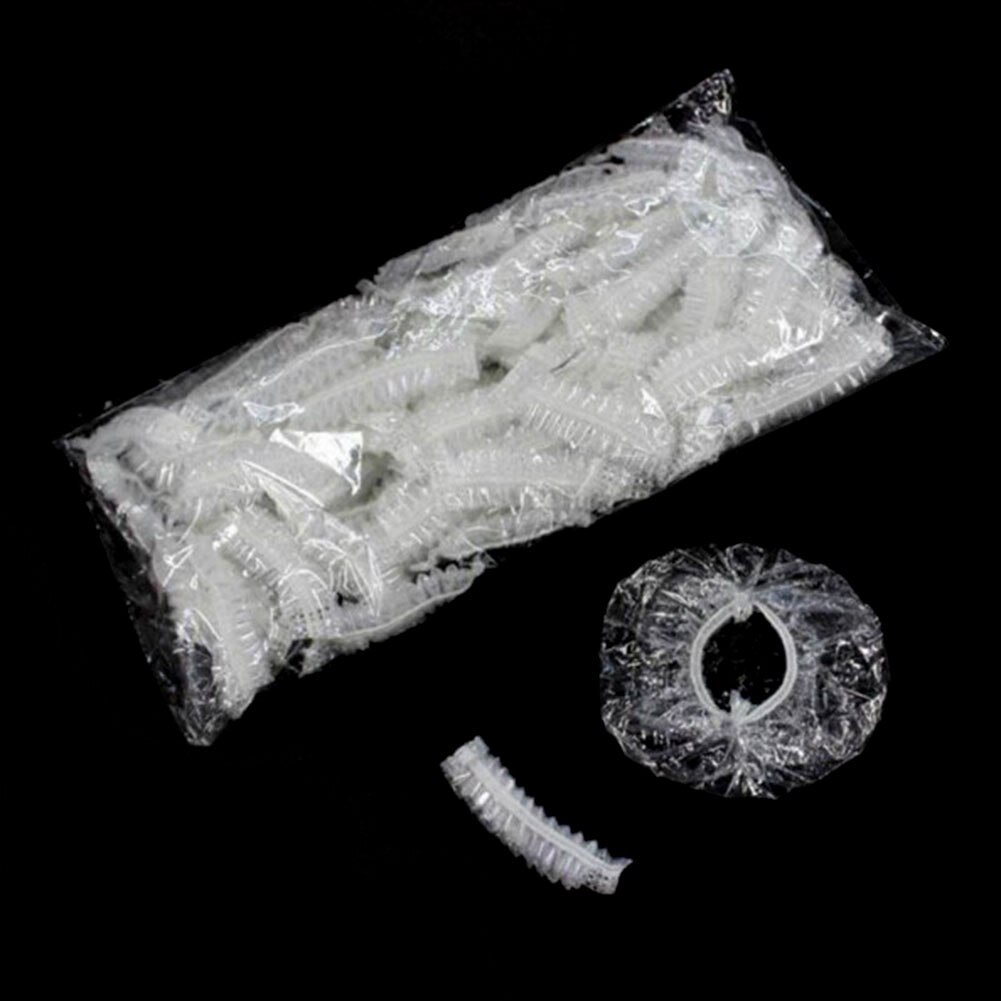 100pcs Disposable Ear Caps Waterproof Ear Cover Salon Dyeing Hair Ear Protector Caps Transparent Bath Shower Cap Earmuffs