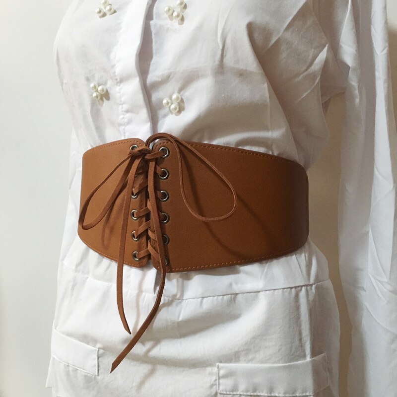 Festival Eenvoudige Taille Lace Up Lederen Riem Decoratie Tailleband Middeleeuwse Prinses Larp Kostuum Wijde Jurk Strap Gordel Voor Vrouwen