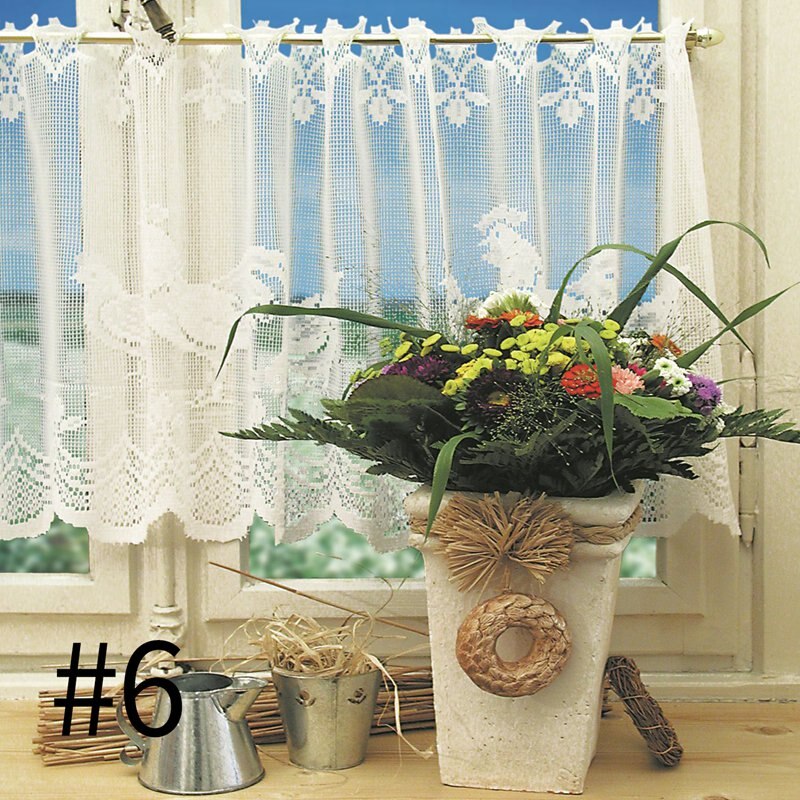 Volant Tule Halve Gordijn Kant Panel Drape Voor Thuis Decoratieve Kant Venster Sheer Deur Korte Gordijnen Ademend Volant: 6 / M