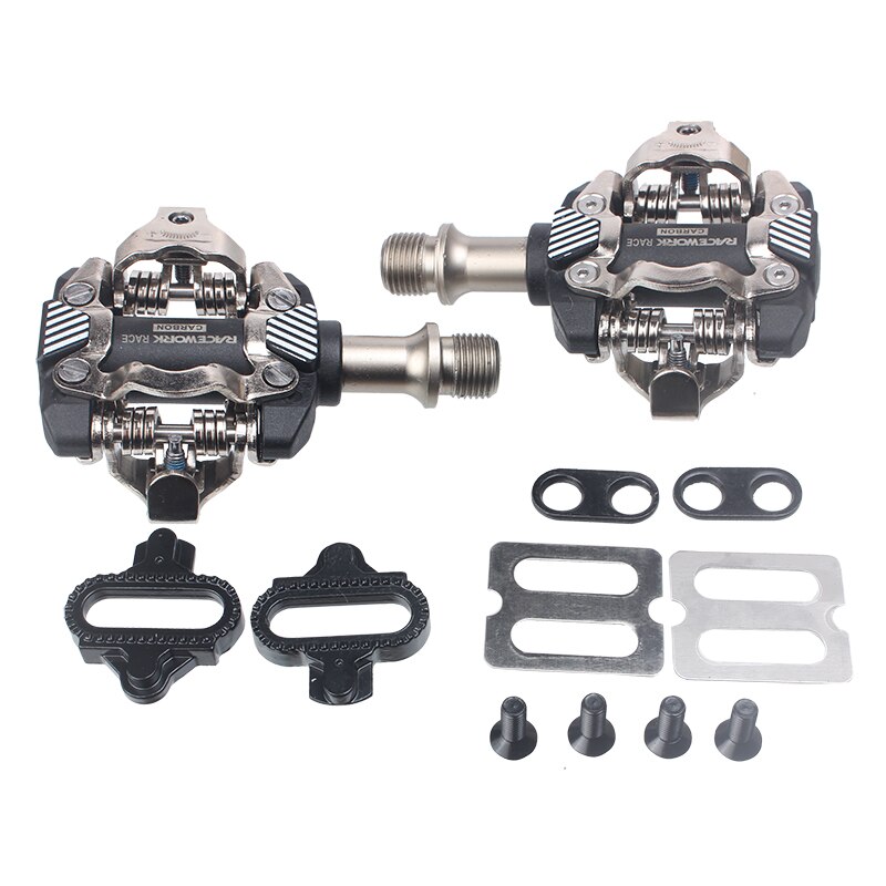 Racework X-M8100 Ultra-light Pedals Bicycle Self-locking SPD Pedals DU Bearing MTB Pedals Die Casting Carbon Fiber Pedal