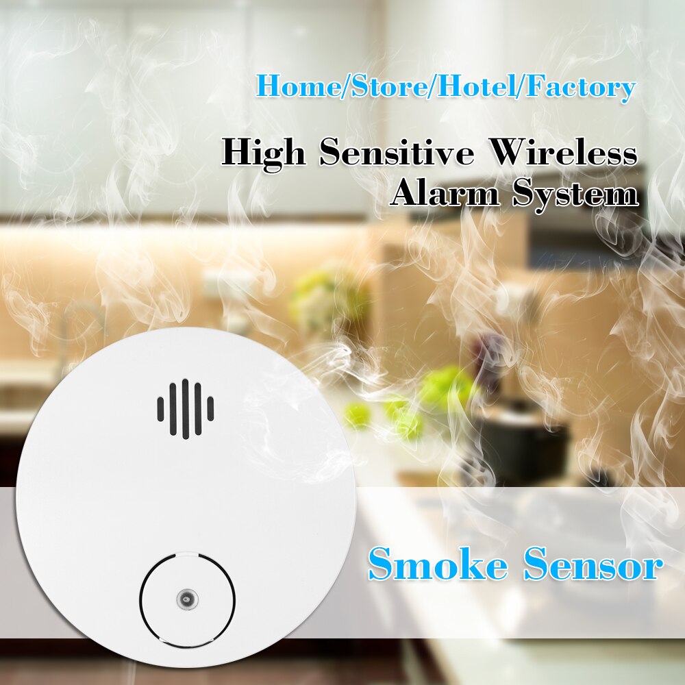 Intelligent Battery-Powered Wireless Smoke Detector Photoelectric Fire Alarm Light Sound Warning Fire Safety For Home Security