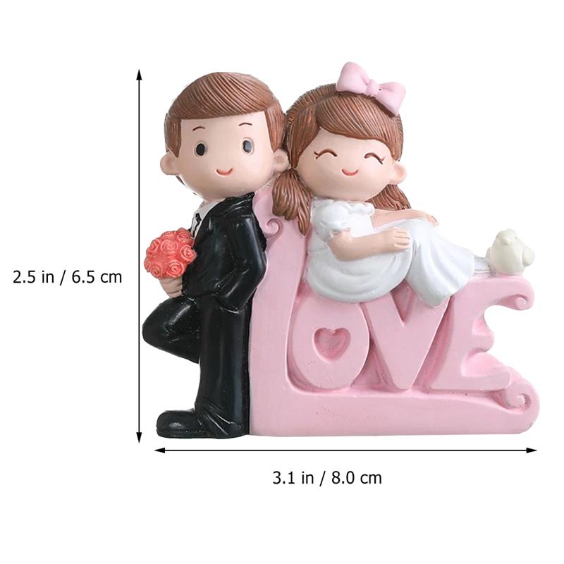 1 Set Valentijnsdag Paar Cijfers Bruid En Bruidegom Hars Pop Cake Ornamenten Valentijnsdag Romantische Pop Cake Ornamenten