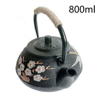 Japanische Gusseisen Teekanne Wasserkocher Pflaume Blüte Teekannen 300 ml/600 ml/800 ml: 800ml