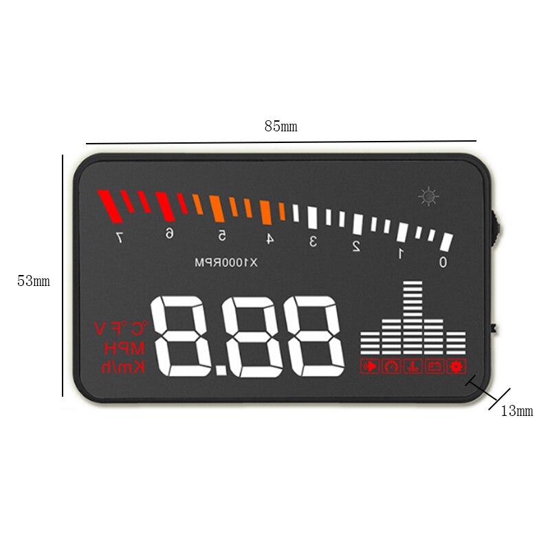 TOSPRA Hud coche Universal Head Up pantalla velocímetro temperatura proyección agua advertencia de velocidad en parabrisas para coche Hud