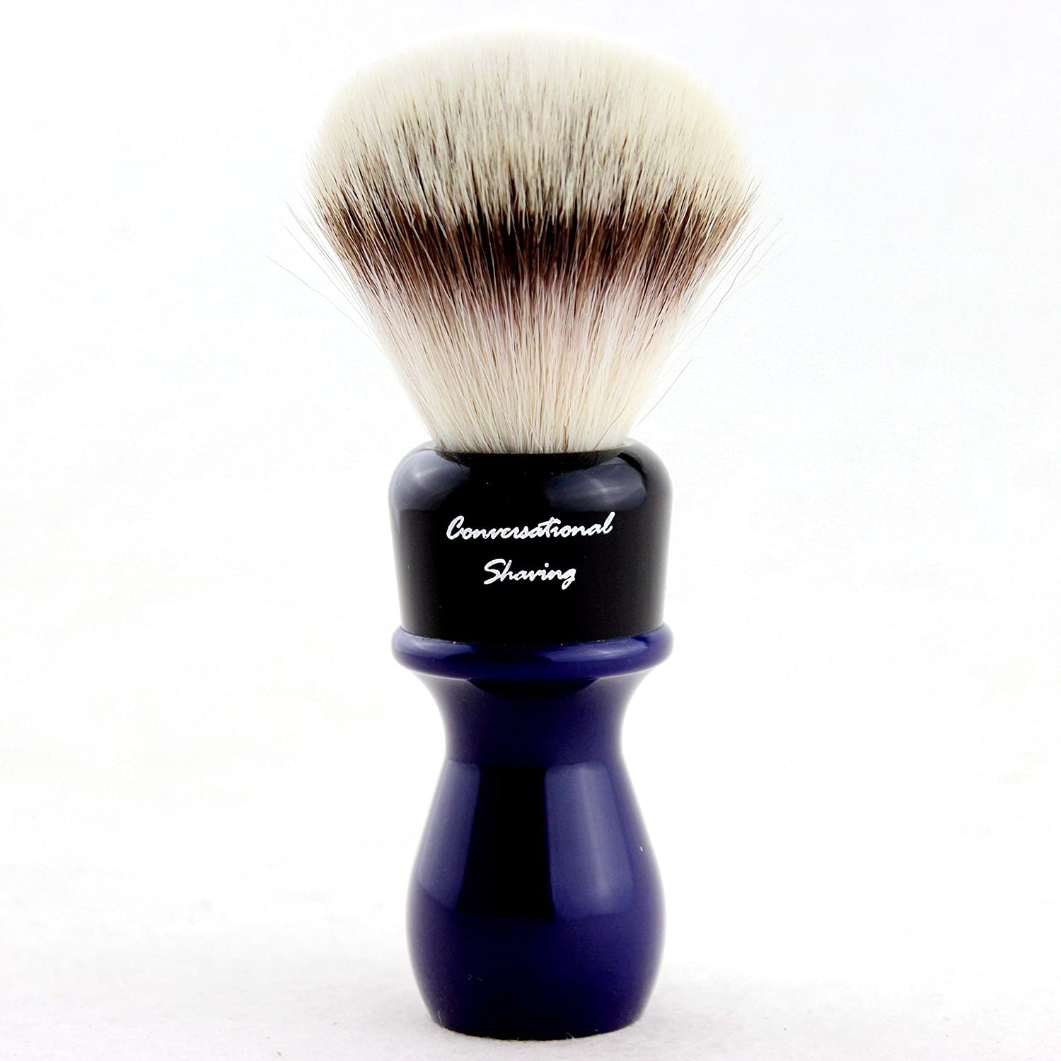 Conversational Shaving-22mm G4 synthetic hair shaving brush with B&D resin handle+FREE STAND