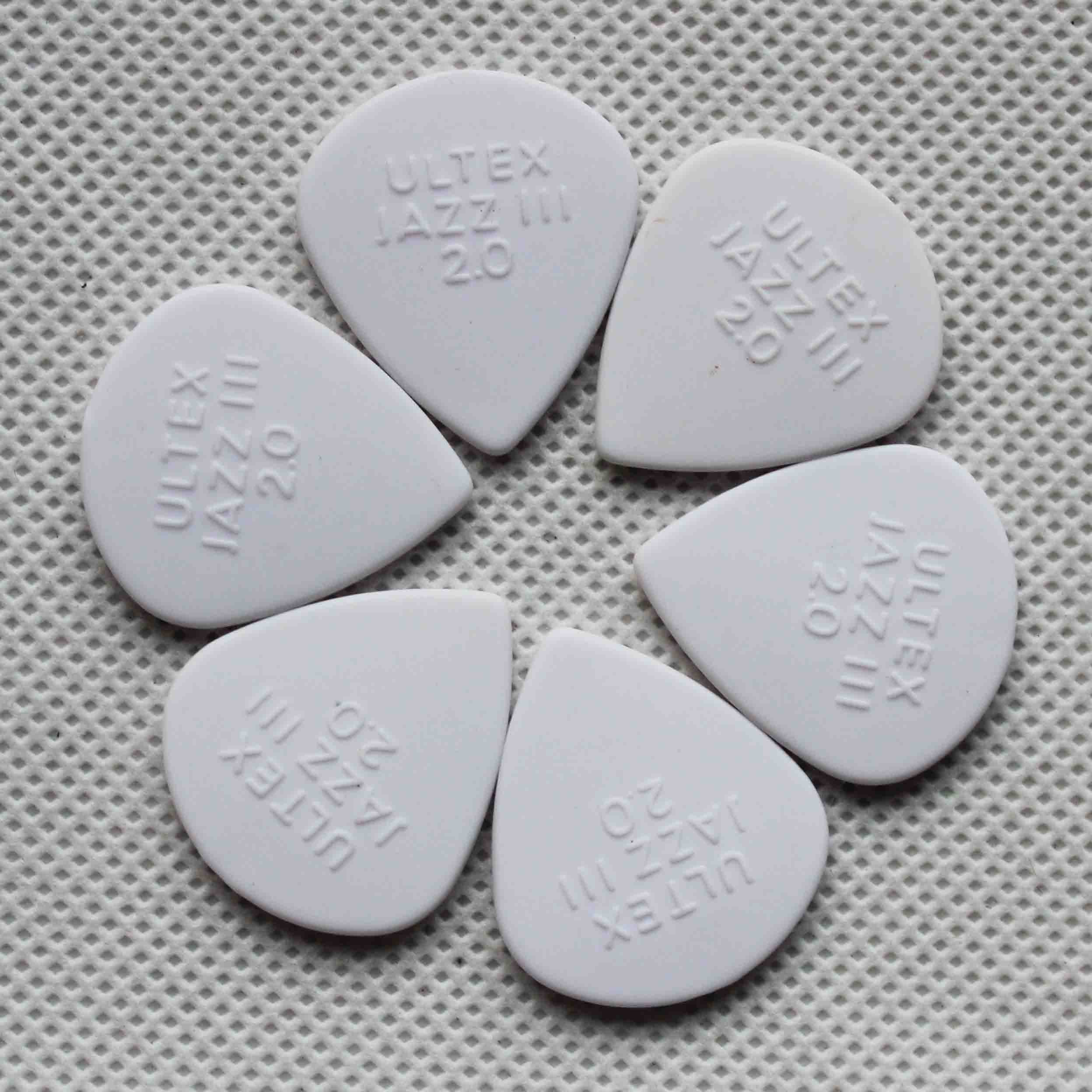 jazz 3 plettri in nylon, jazz III plettro per chitarra, 2.0 MILLIMETRI di spessore, scelte Plettri per chitarra acustica ed elettrica scelte: bianca colore