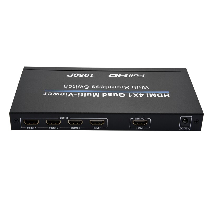 4X1 Multi-Viewe Hdmi Quad Screen Real Time Multiviewer Met Hdmi Naadloze Switcher Functie Volledige 3D 1080P Switcher voor Pc (Eu Plu