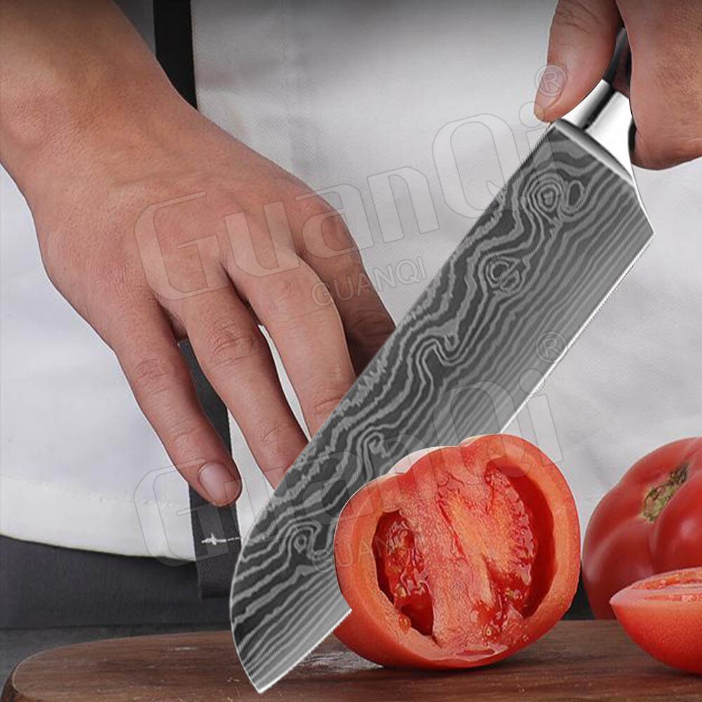 Kitchen Knives Sets Sharpest Damascus Kitchen Chef Knives Santoku Cleaver Paring Steak Slicing Utility Boning Knife