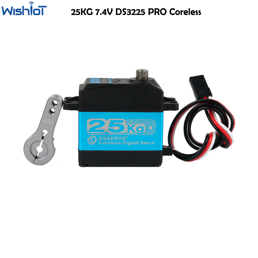 DS3225 Pro actualizar 25KG Servo Digital sin núcleo alto Torque 180/270 grados engranaje de Metal impermeable para 1:8 1:10 1:12 RC coche Robot