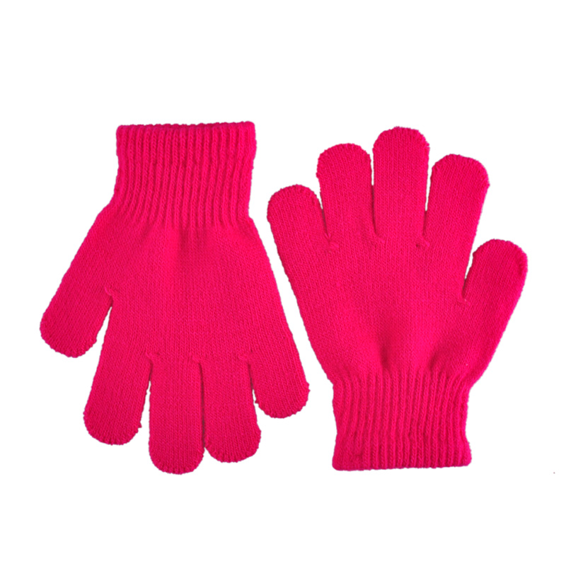 Nette winter baby handschuhe volle finger handschuhe fäustlinge kinder warm halten solide farben für sport radfahren angeln snowboard lauf: pink