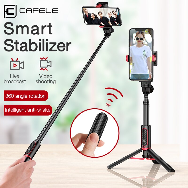 Cafele Selfie Stick Bluetooth wireless flexible Tripod For Phone Gimbal Stabilizer Black Smart AI Gimbal селфи палка Stick