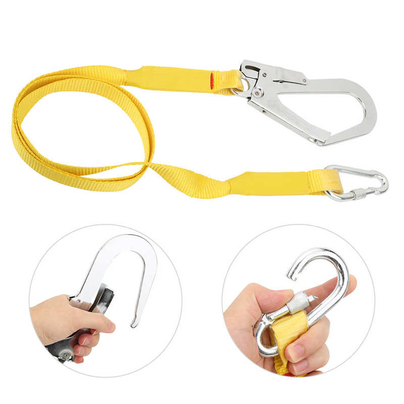 Aerial Work Safety Belt Rope Outdoor Climbing Roofing Roofers Aerial Work Safety Belt Protection Harness Lanyard with Hook